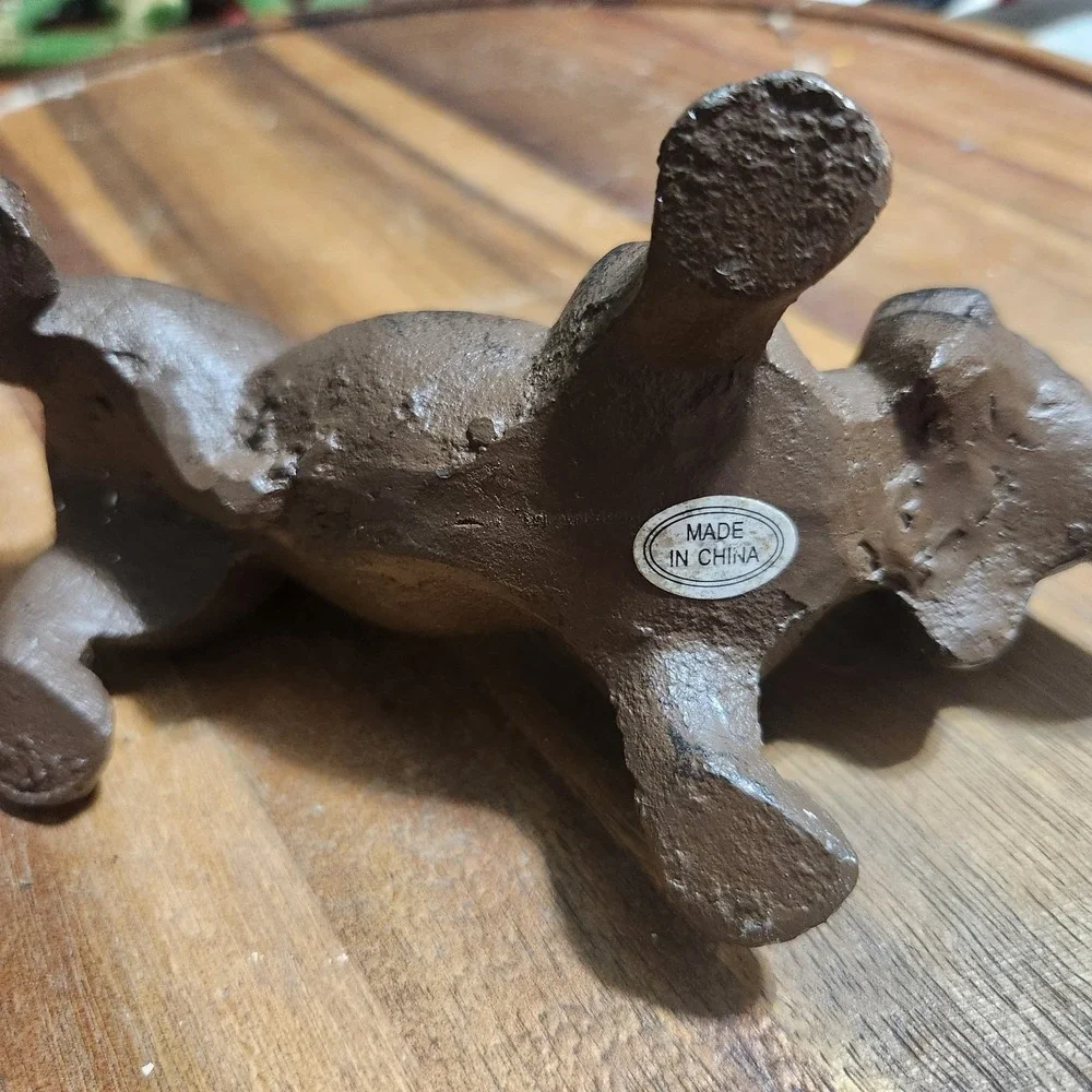 Cast Iron Black Weiner Dog Figurine.  Approx 8x6